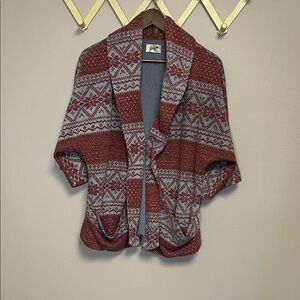 Burgundy and Gray Winter Shrug
